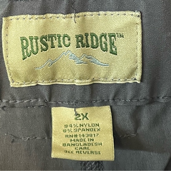 New Men’s Rustic Ridge Carbon Gray Convertible Zip-Off Hiking Cargo Pants 2X - Picture 12 of 13